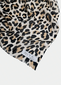 ZAIMA Linen scarf with leopard pattern