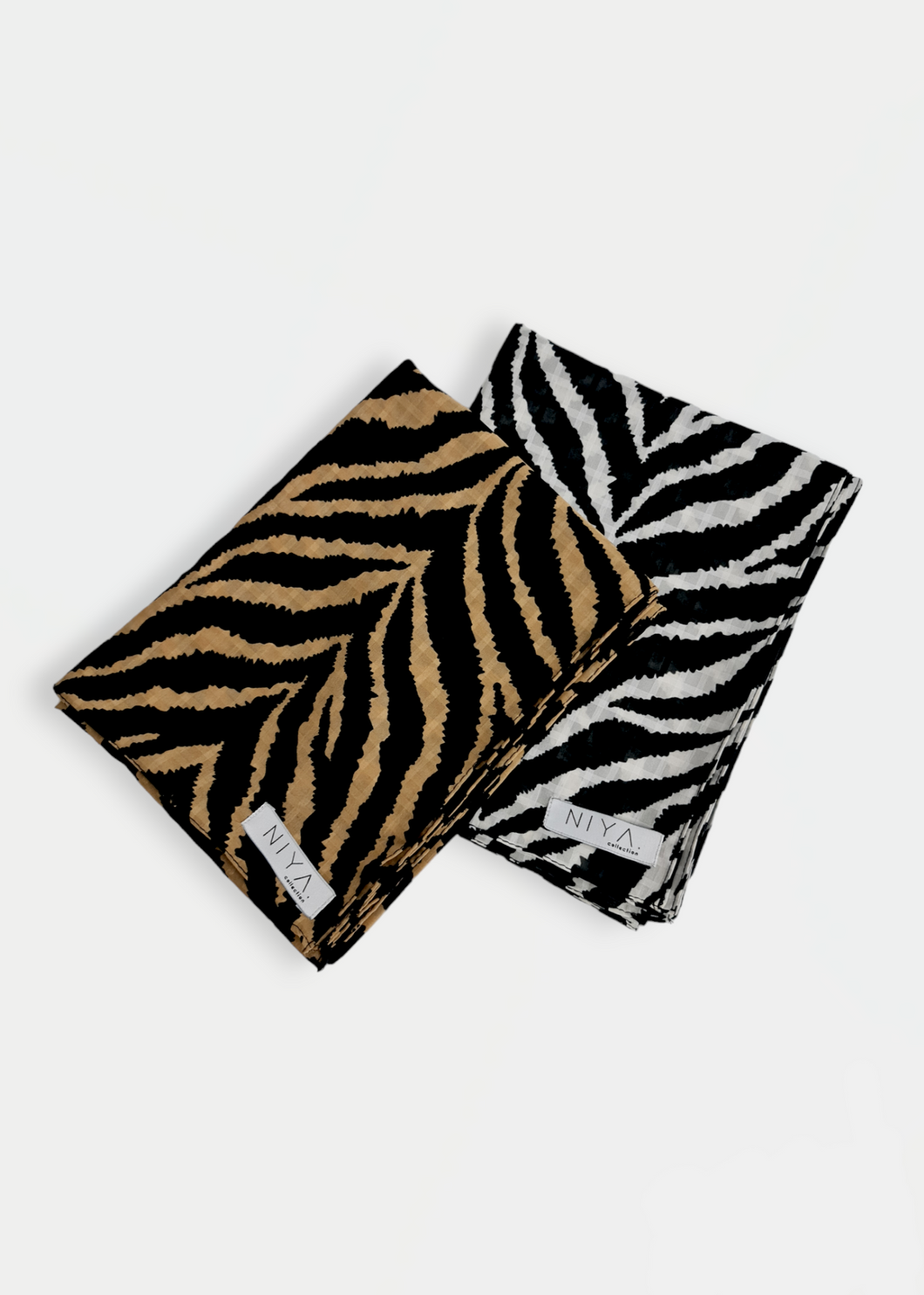 DAHLIA Premium Linen Scarf with Zebra Pattern