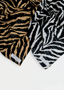 DAHLIA Premium Linen Scarf with Zebra Pattern