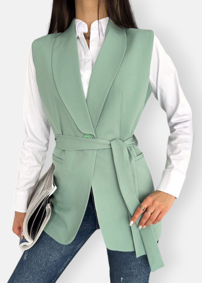 Sleeveless blazer Mint green