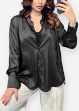 Load image into Gallery viewer, HOYA Black Satin Shirt
