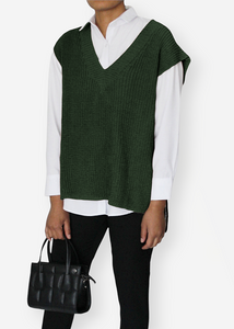 IRWIN Sleeveless sweater Military green