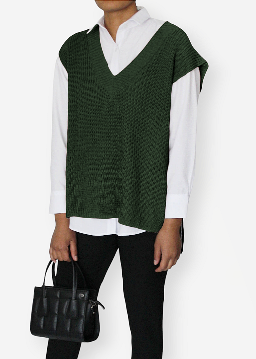 IRWIN Sleeveless sweater Military green