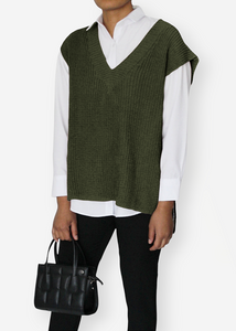 IRWIN Sleeveless sweater Khaki green