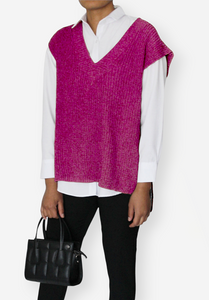 IRWIN Sleeveless sweater Fuchsia pink