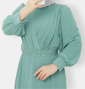 Mint green voile dress