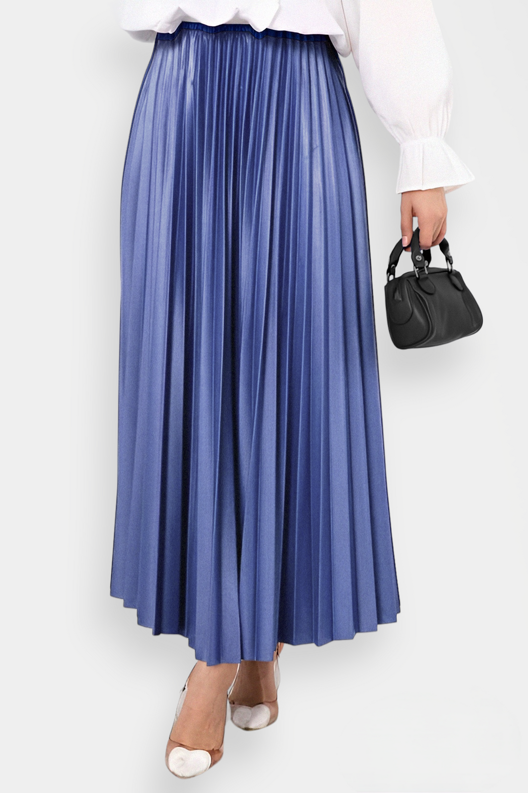 Pleated skirt Denim blue