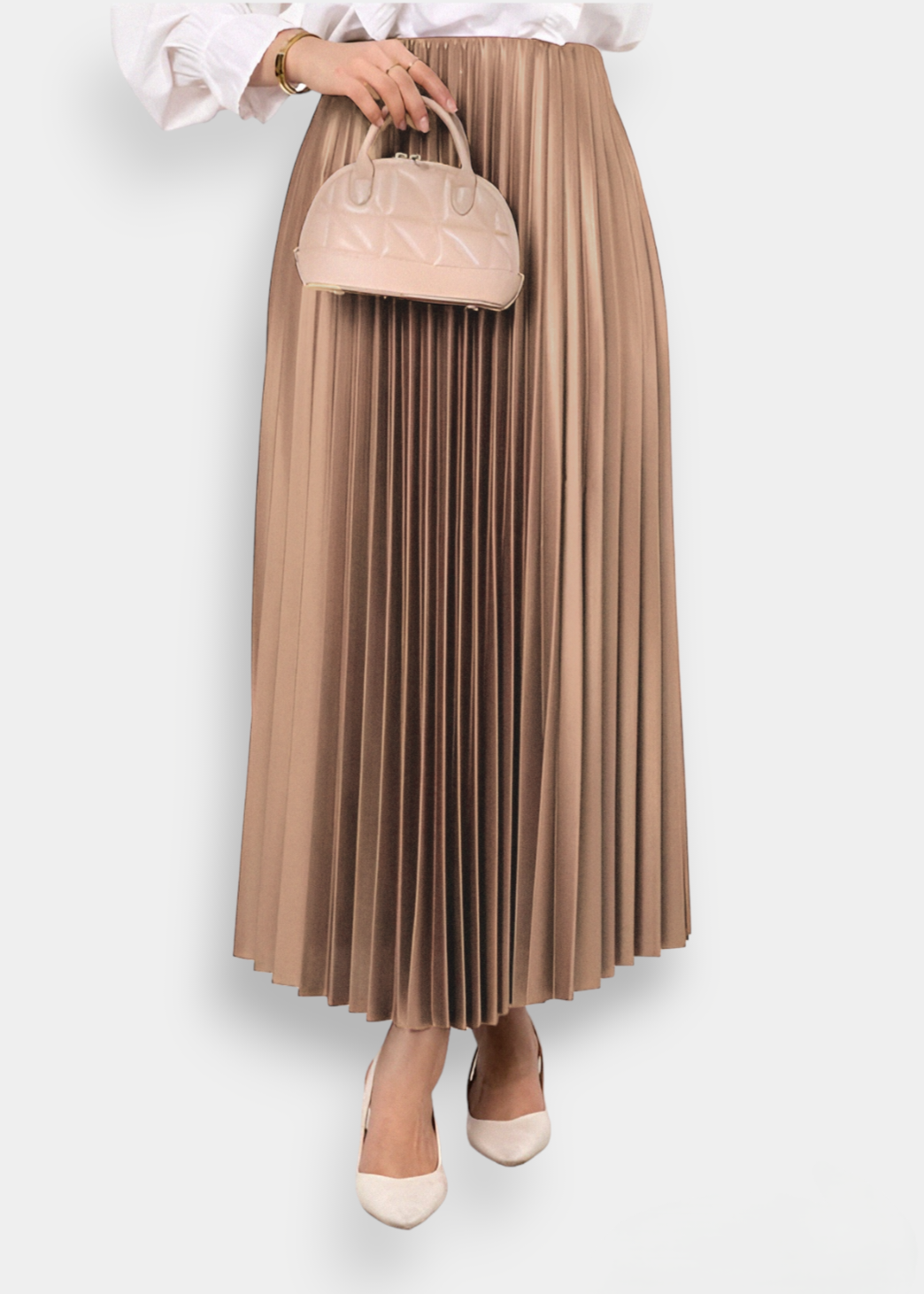 Pleated skirt Caramel beige