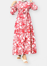 Load image into Gallery viewer, RAVA Floral dress Red
