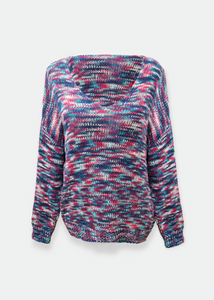 Pull en maille 100% Coton Rose Bleu