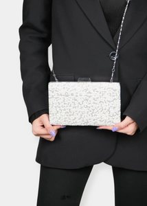 Sac de soirée avec strass Perlé blanc