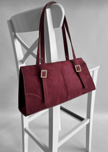 Load image into Gallery viewer, Sac baguette suédine Bordeaux
