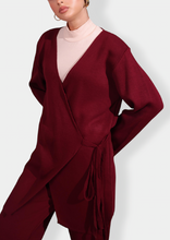 Load image into Gallery viewer, NAOS Ensemble Kimono en maille Bordeaux
