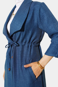 ENA Trench fluide Bleu jeans