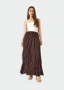 Jupe froissé Brun chocolat