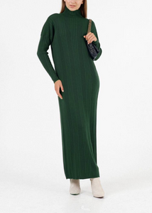 Knitted dress Dark green