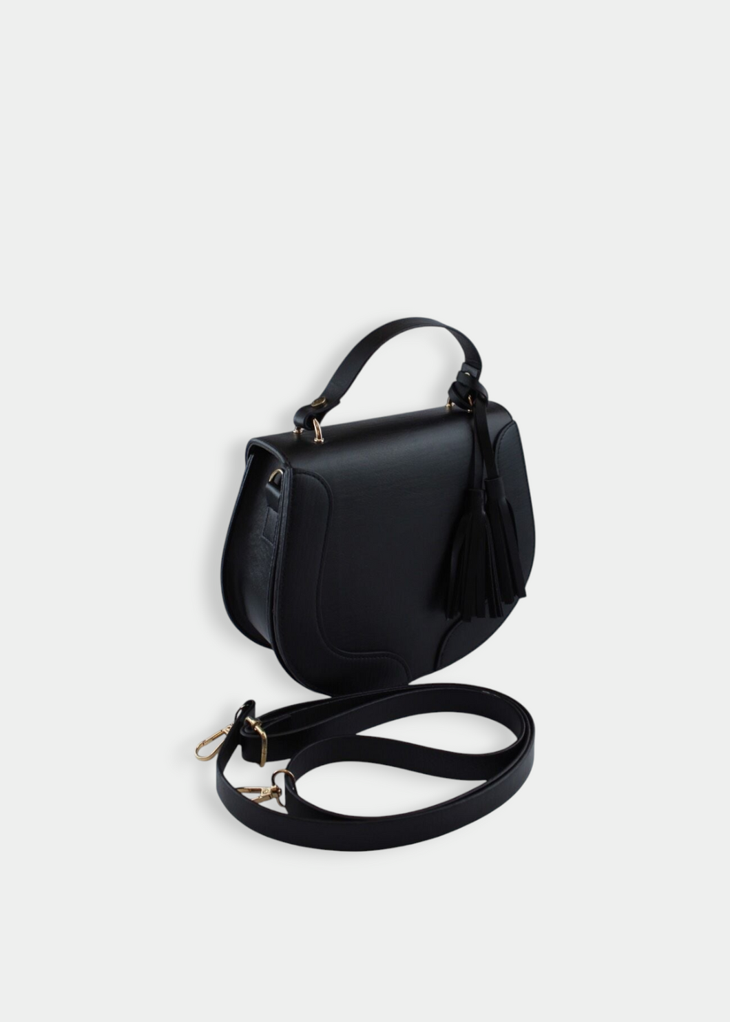 Sac à bandoulière demi-lune Noir