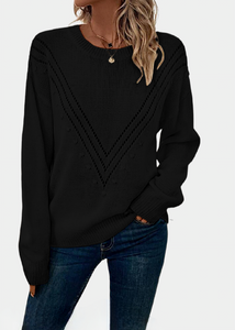 Pull en maille V Noir