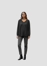 Load image into Gallery viewer, Black oversized cable-knit sweater
