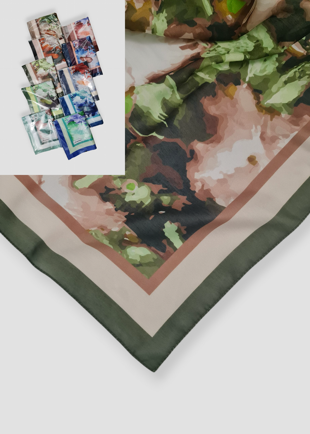 Foulard tableau à motifs abstraits