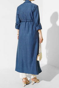 ENA Trench fluide Bleu jeans