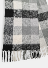 Load image into Gallery viewer, Black Grey Checkered Cozy Scarf
