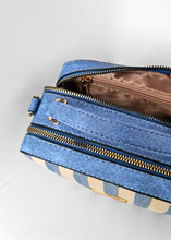 Load image into Gallery viewer, Sac coton Bleu &amp; Blanc crème
