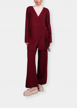 Load image into Gallery viewer, NAOS Ensemble Kimono en maille Bordeaux
