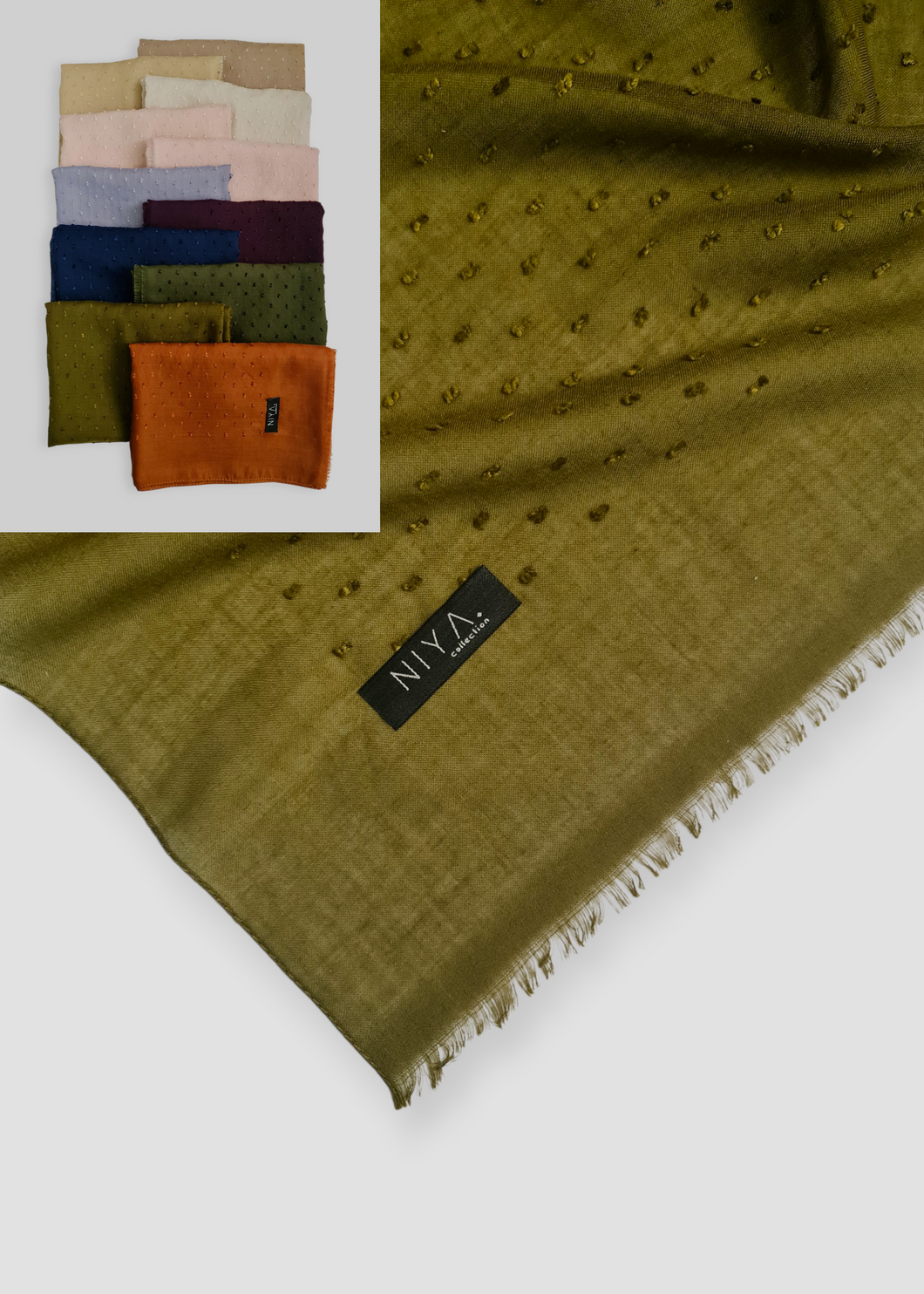 Foulard coton à relief pointillé