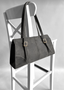Sac baguette suédine Gris