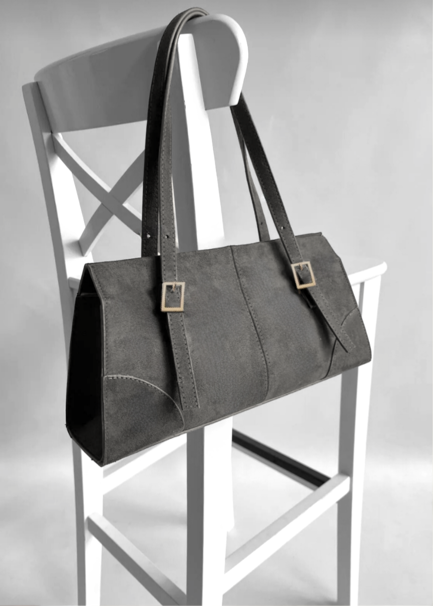 Sac baguette suédine Gris