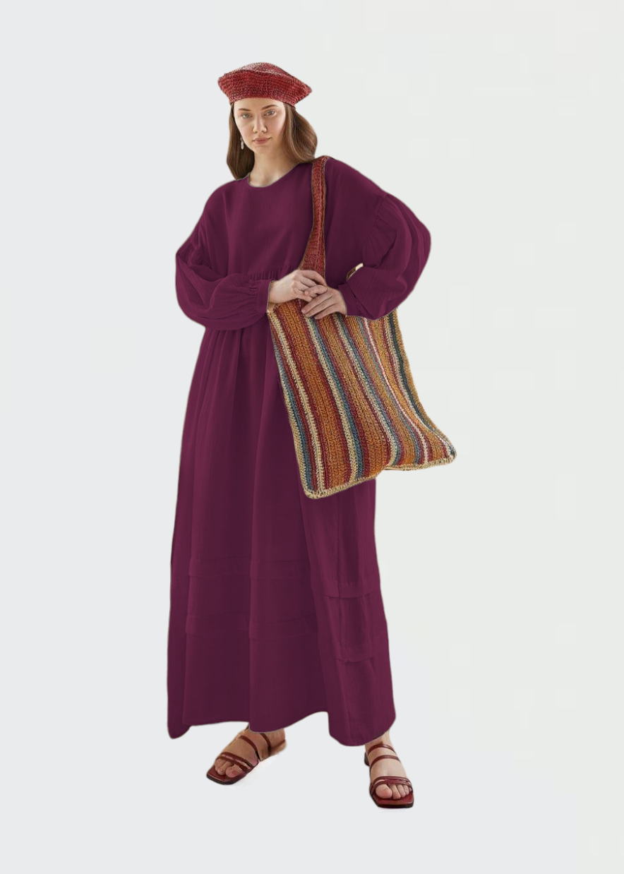 Robe Mousseline Bordeaux