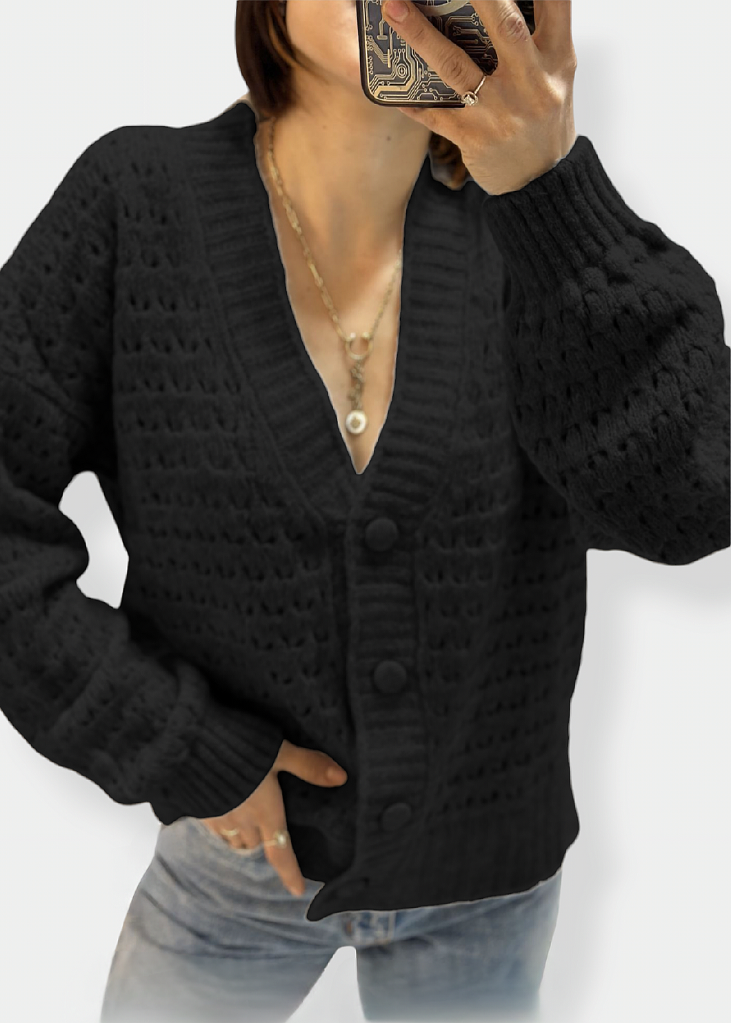 SYRMA Cardigan Noir