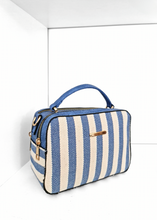 Load image into Gallery viewer, Sac coton Bleu &amp; Blanc crème
