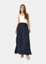 Load image into Gallery viewer, Jupe froissé Bleu foncé
