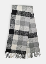 Load image into Gallery viewer, Black Grey Checkered Cozy Scarf
