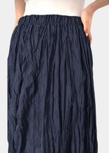 Load image into Gallery viewer, Jupe froissé Bleu foncé
