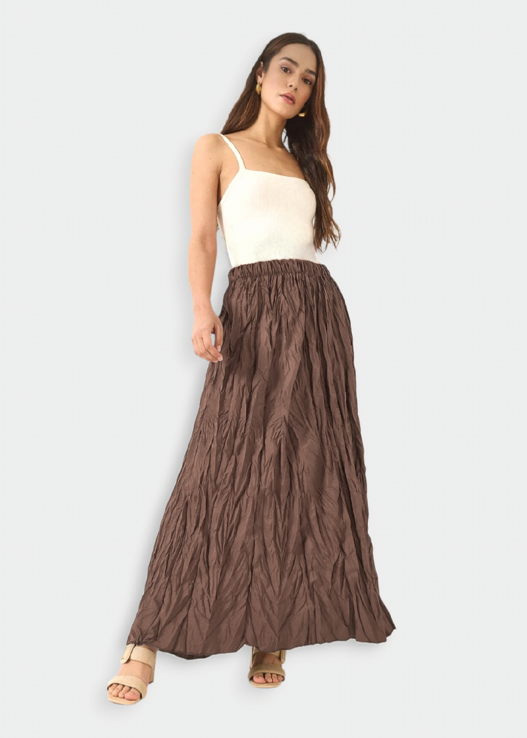 Jupe froissé Taupe