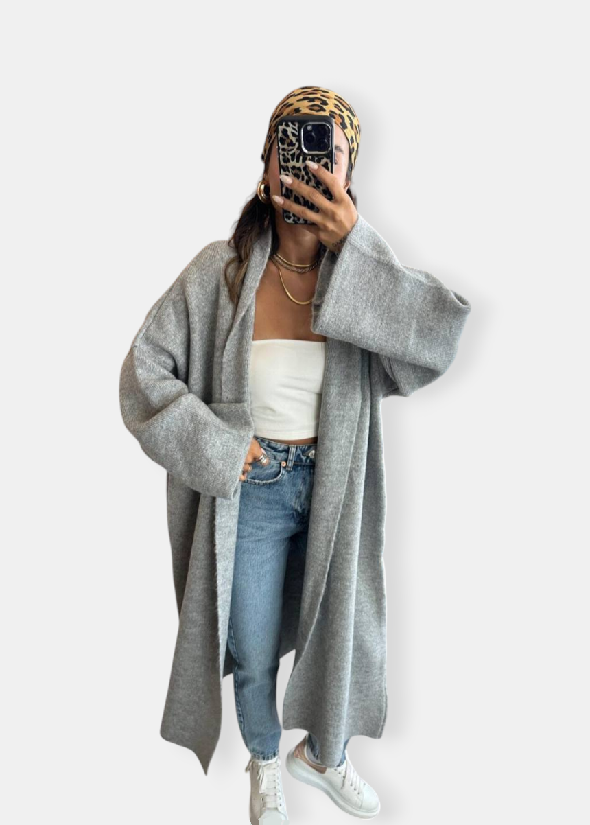 MIZAR Long cardigan Gris