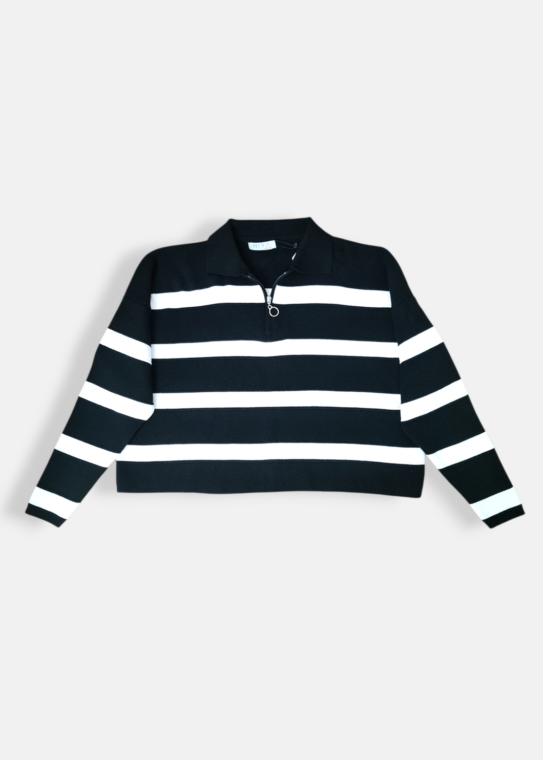 Pull en maille rayé  Noir & blanc