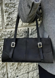 Sac baguette suédine Noir