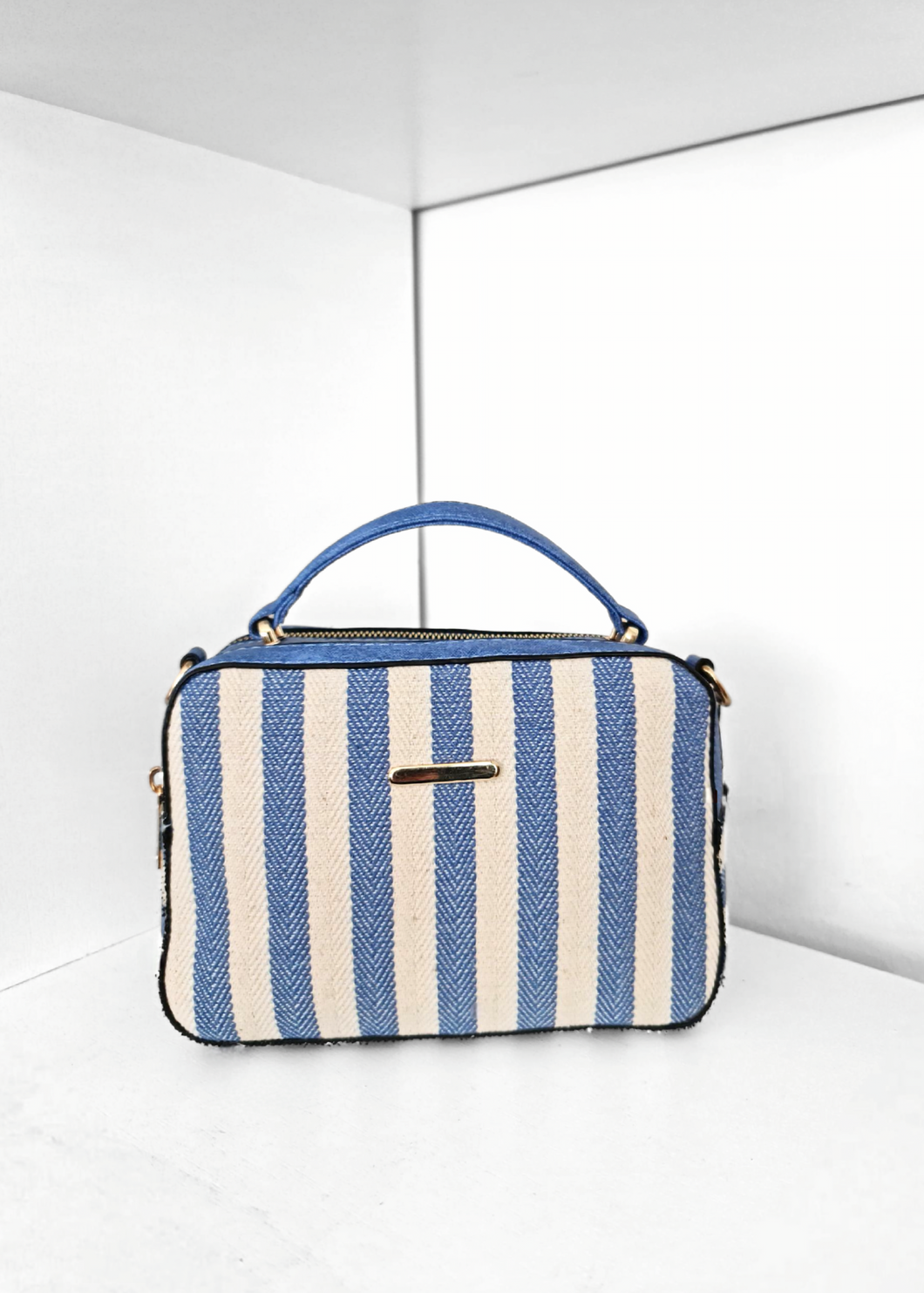 Sac coton Bleu & Blanc crème