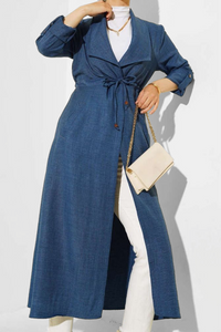ENA Trench fluide Bleu jeans