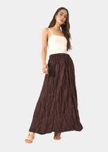 Load image into Gallery viewer, Jupe froissé Brun chocolat
