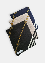 Load image into Gallery viewer, Foulard coton à motifs Chaînes &amp; Rayé
