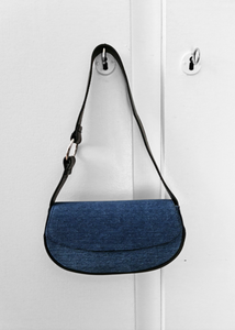Sac baguette Bleu jeans & noir