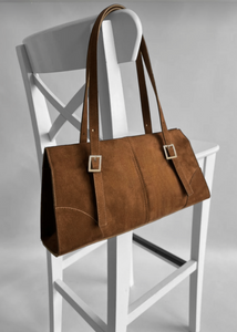 Sac baguette suédine Tabac