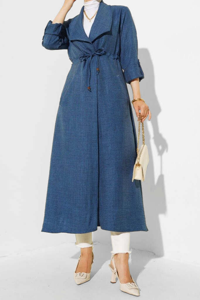 ENA Trench fluide Bleu jeans