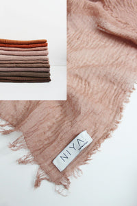 KERRIA "brown" Crinkled Cotton Scarf