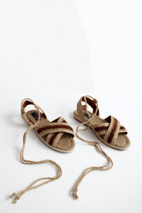 CALIS Brown Rattan Sandals